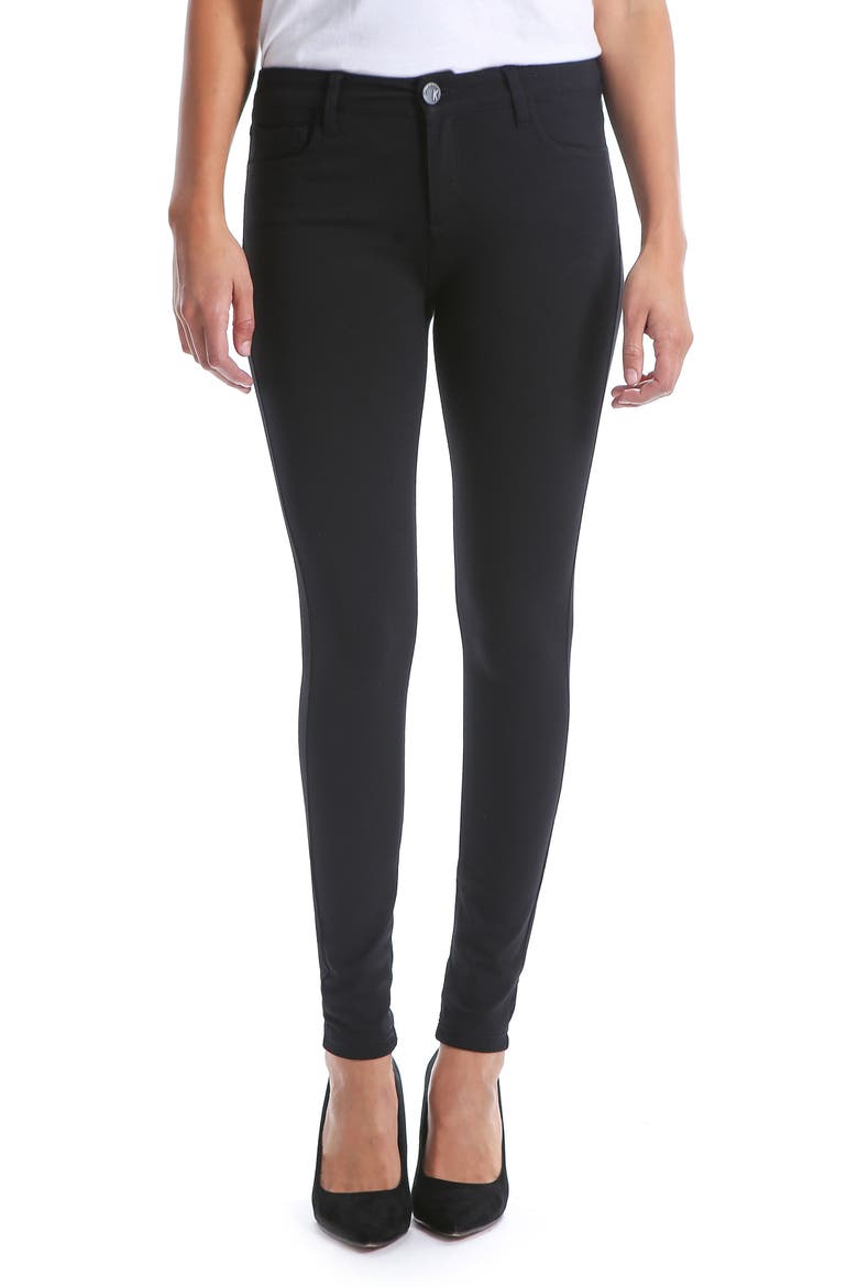 Donna High Waist Ponte Skinny Pants, Main, color, BLACK