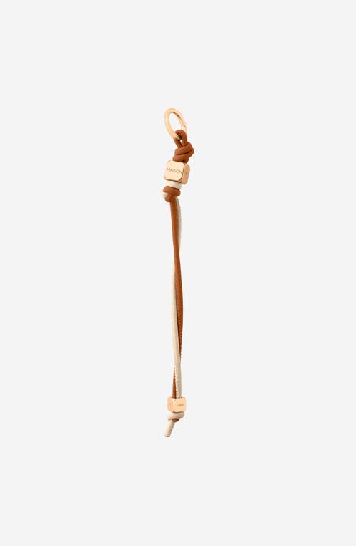 Maison De Sabre Leather Wristlet Charm In Pecan Nude