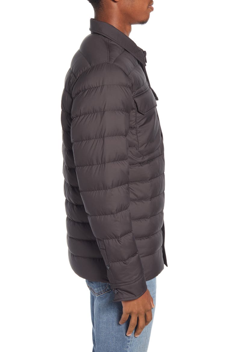 Silent Water Repellent 700-Fill Power Down Shirt Jacket, Alternate, color, BLACK
