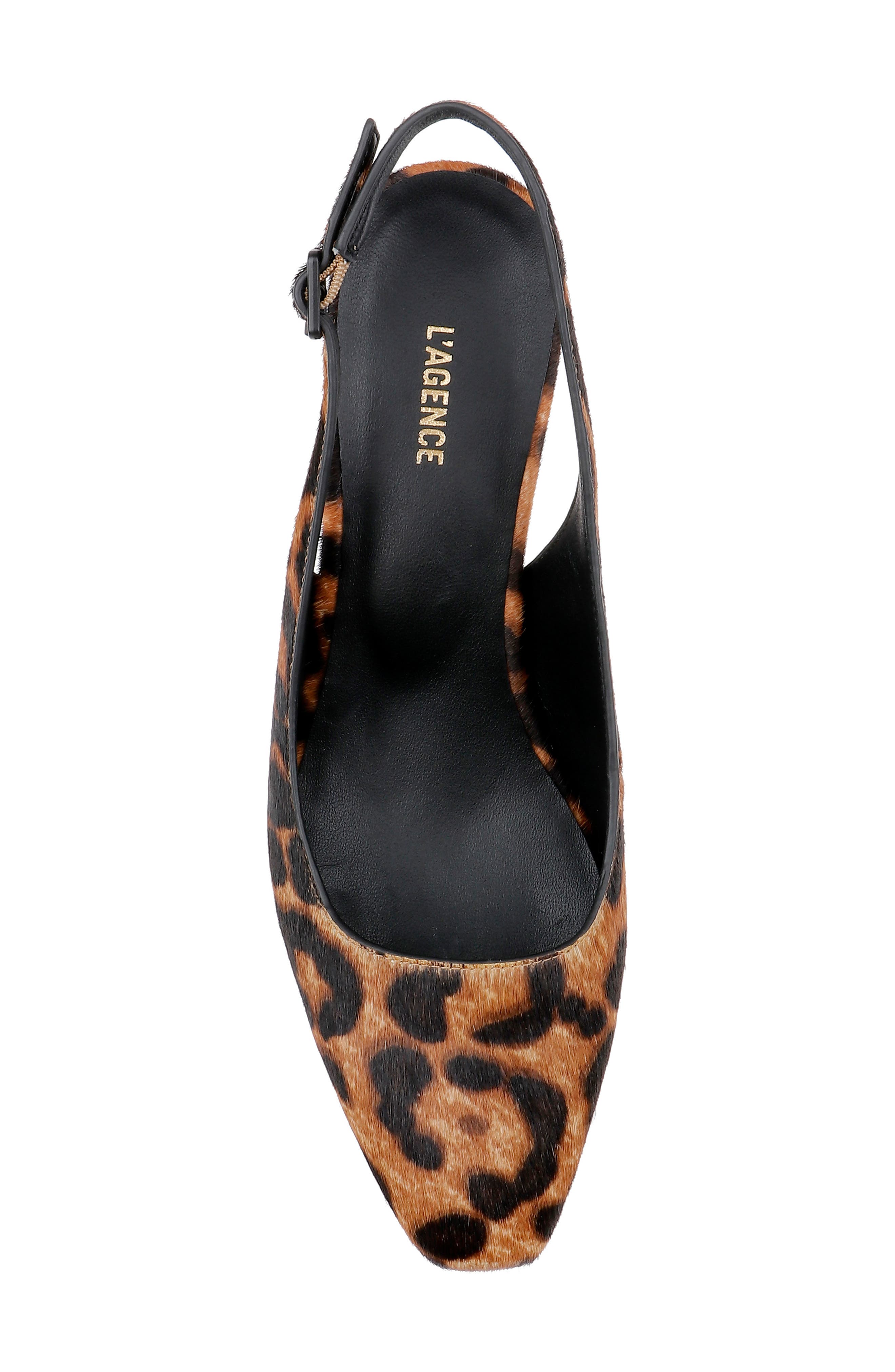 L
AGENCE Elaina Slingback Pump, Alternate, color, Leopard Hair Calf