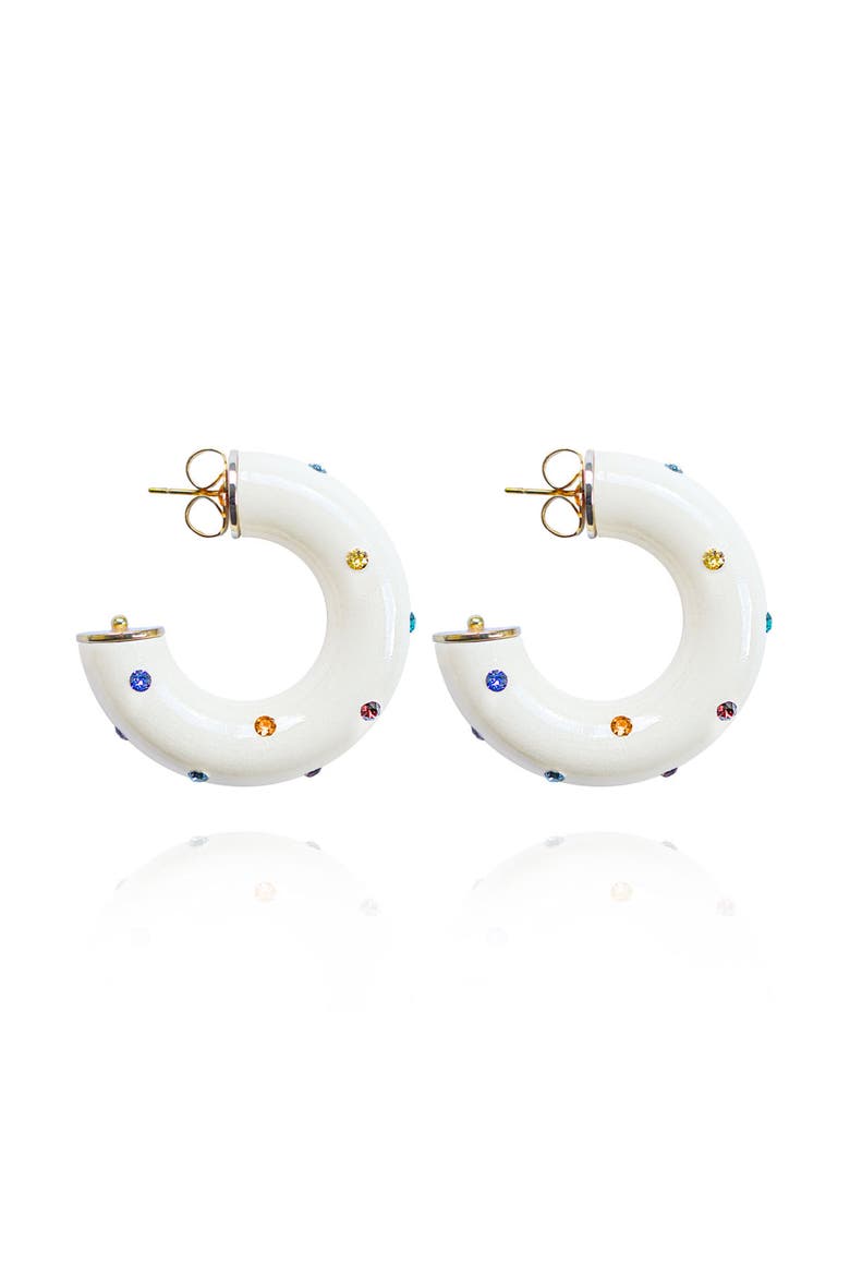 Alba Jet Earrings, Main, color, Creme