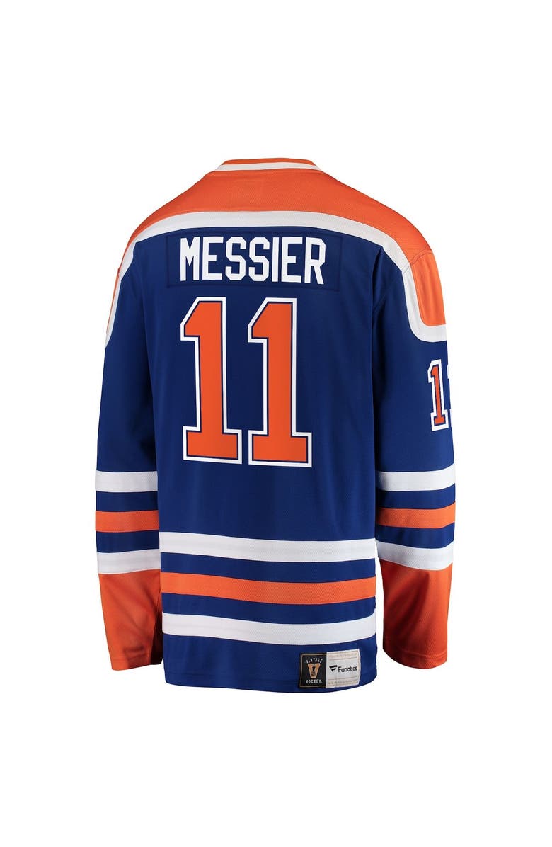 FANATICS Men's Fanatics Branded Mark Messier Blue Edmonton Oilers Premier Breakaway Retired Player Jersey, Alternate, color, Blue