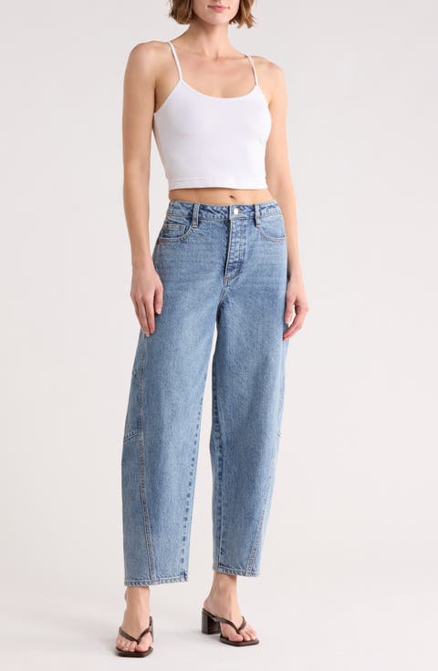 Brant High Waist Crop Barrel Jeans