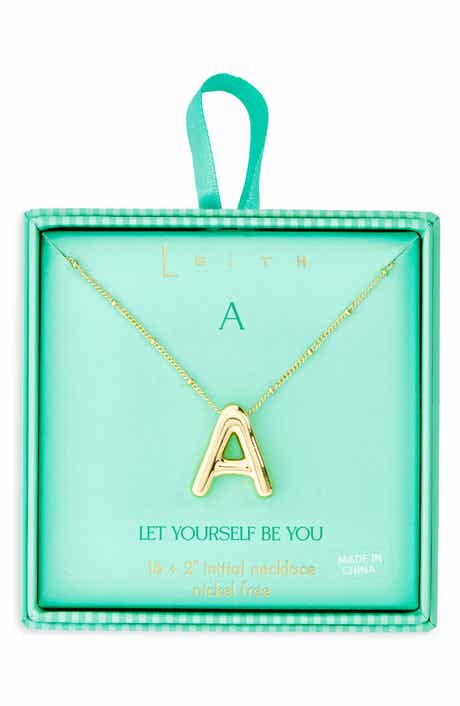Leith 3D Initial Pendant Necklace