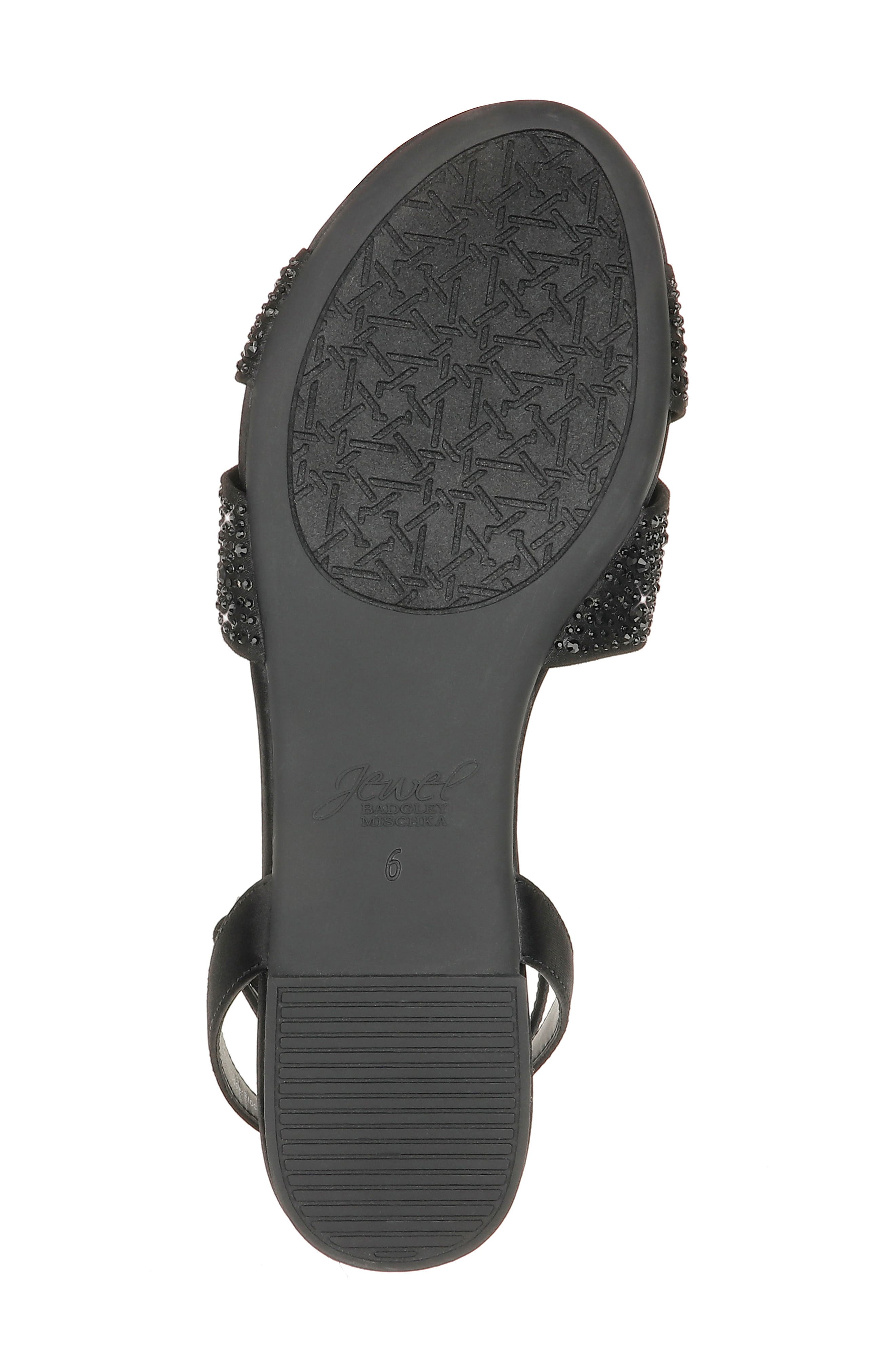 Jewel Badgley Mischka Nicole Crystal Embellished Flat Sandal, Alternate, color, 