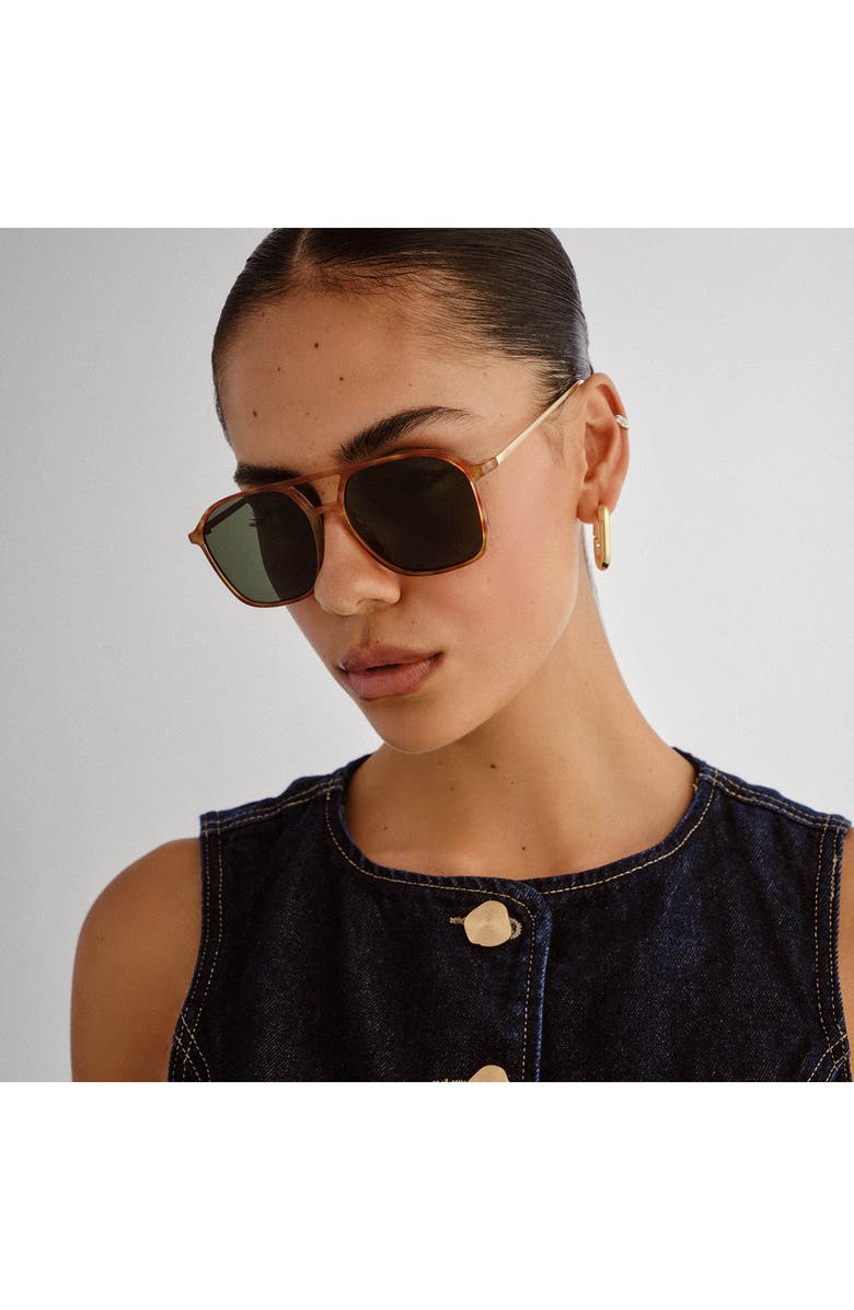 AIRE Cusp 55mm Aviator Sunglasses, Alternate, color, Vintage Tort / Gold / Khaki