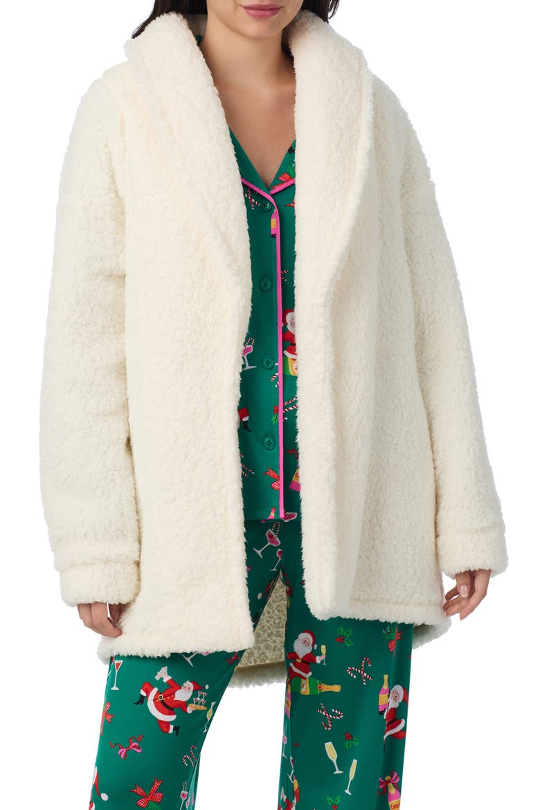 High Pile Fleece Robe, Main, color, CREAM