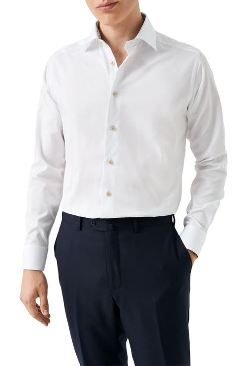 Slim Fit Solid Shirt with Medallion Detail