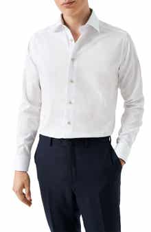 Eton Slim Fit Solid Shirt with Medallion Detail