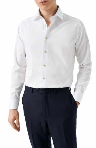 Eton Slim Fit Solid Shirt with Medallion Detail