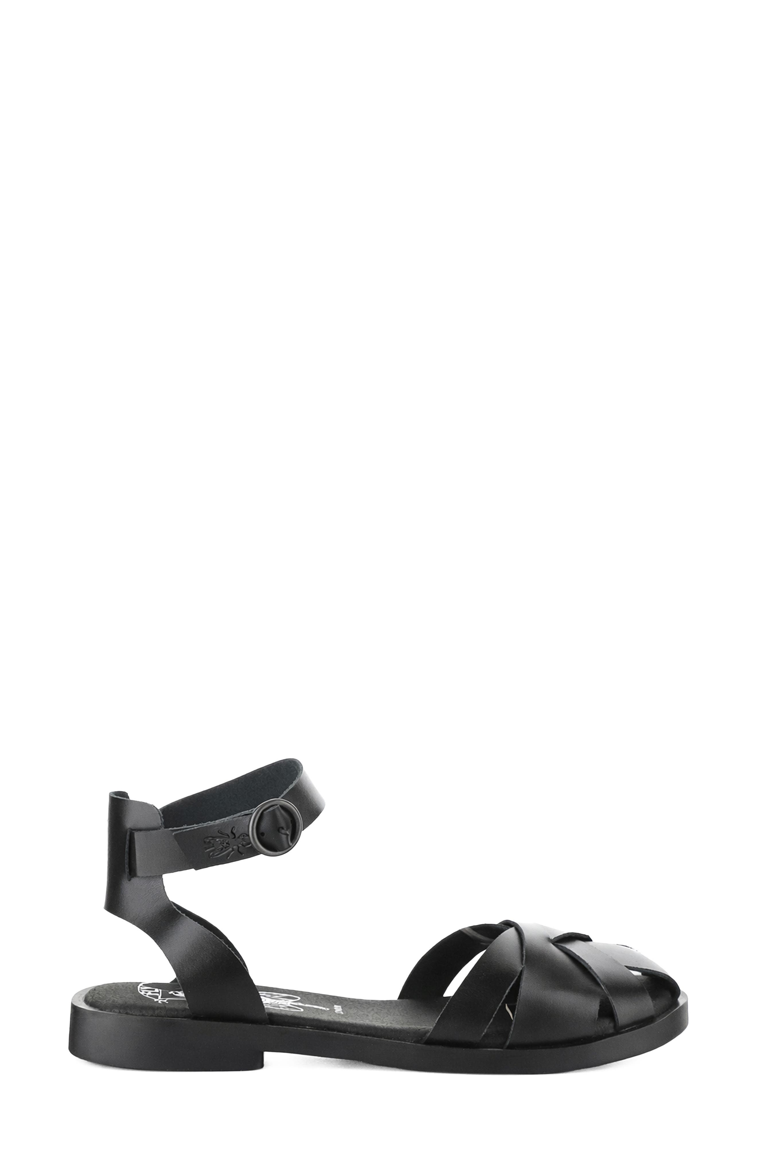 Fly London Alli Ankle Strap Fisherman Sandal, Alternate, color, Black