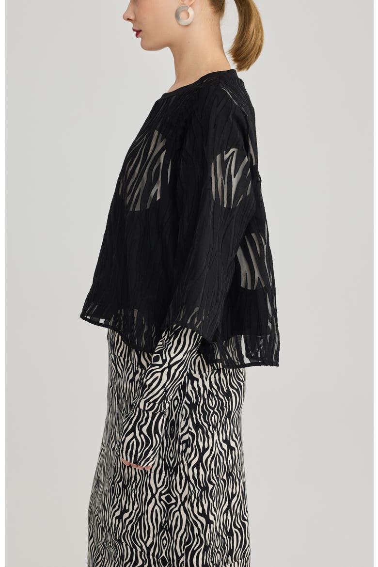 Ida Jacquard Top, Alternate, color, Black