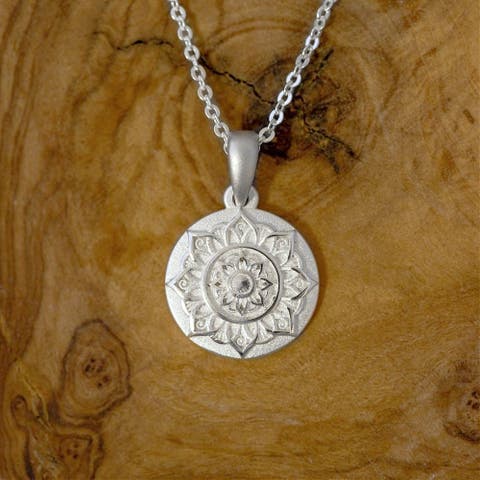 I Am Grateful mandala necklace