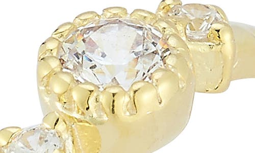 Glaze Jewelry 14k Gold Plated Silver 3-stone Ring In Gold