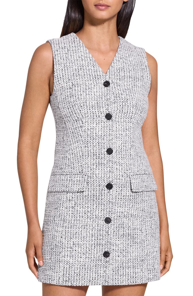 Theory Tweed Blazer Dress, Alternate, color, White Multi