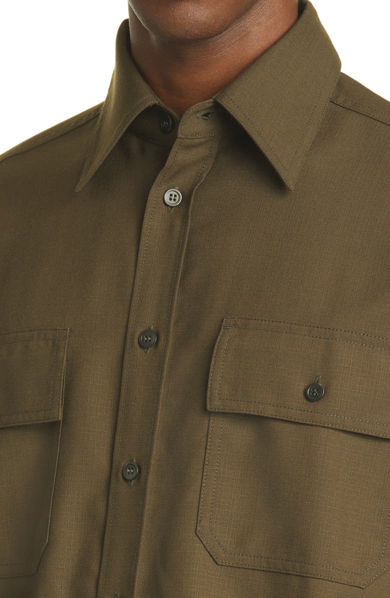 Marni '50s Fresco Wool Shirt, Alternate, color,