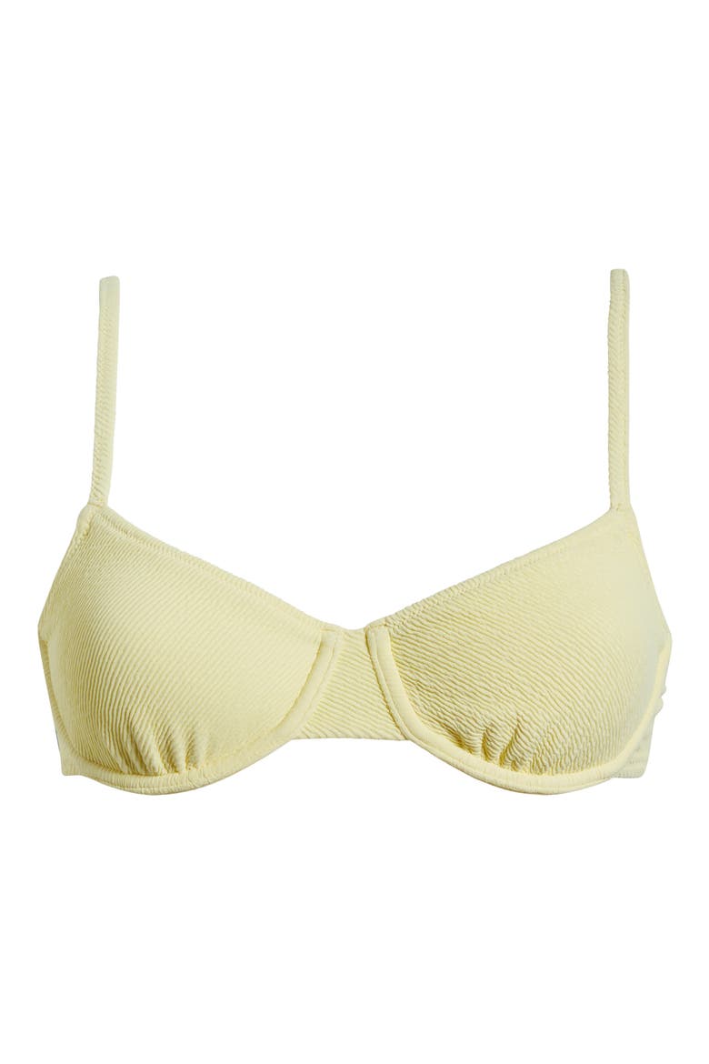 The Eva Rib Underwire Bikini Top, Alternate, color, CUSTARD