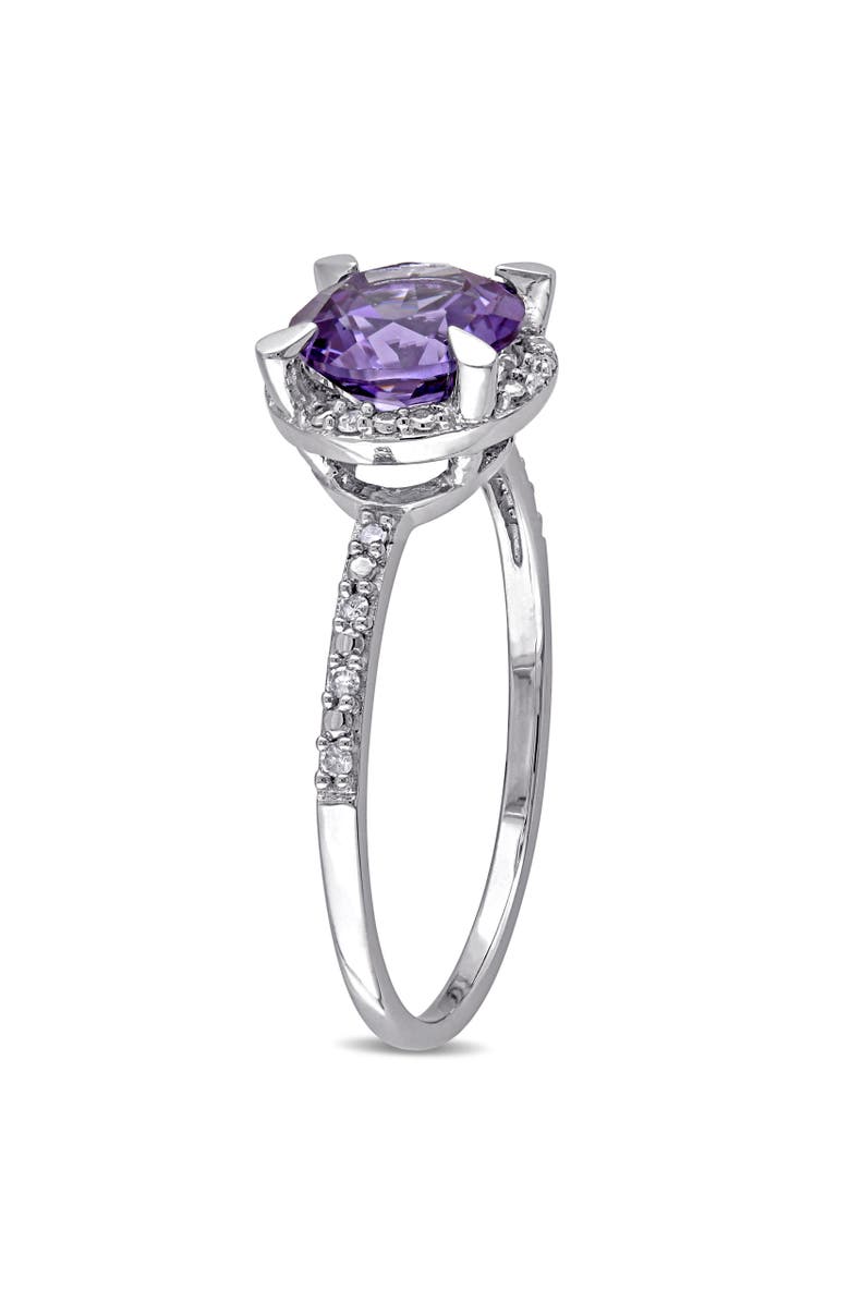 Julianna B. Gemstone & Diamond Halo Ring 10k, Alternate, color, Simulated Alexandrite