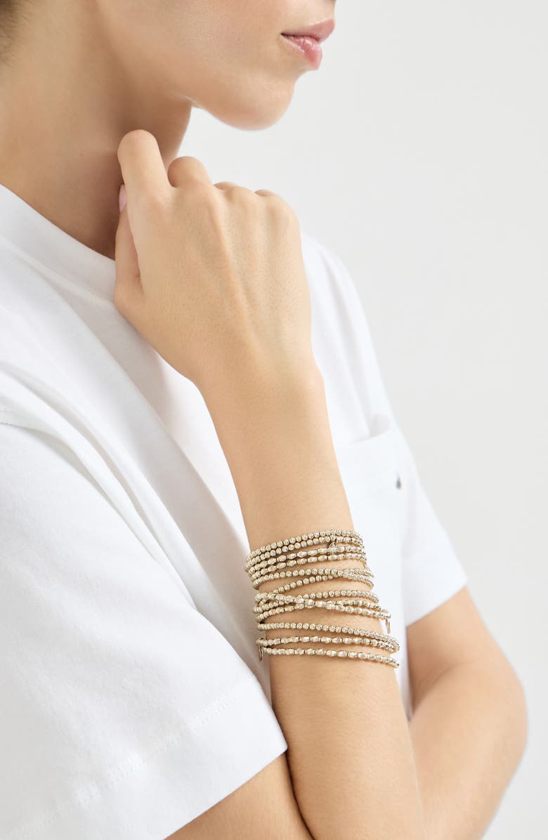 Brunello Cucinelli Hematite and Sterling Silver bracelet, Alternate, color, Gold