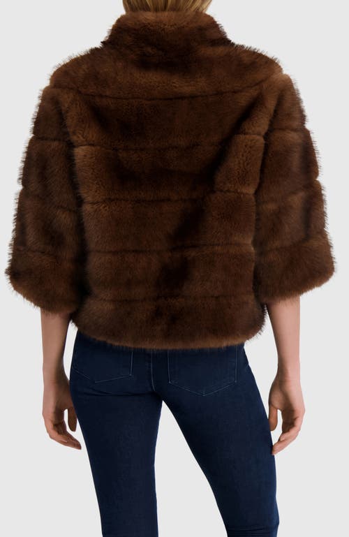 Lyla Grant Fur-free Sable (faux Fur) Jacket In Brown