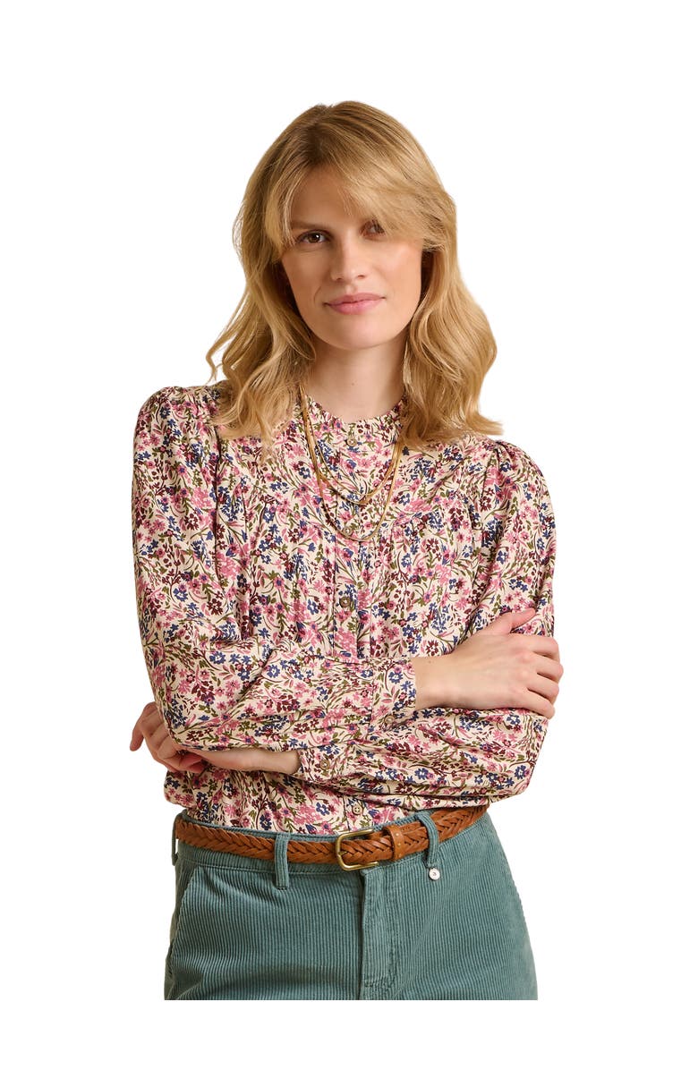 Brakeburn Ellise Long Sleeve Round Neck Shirt, Main, color, Cream