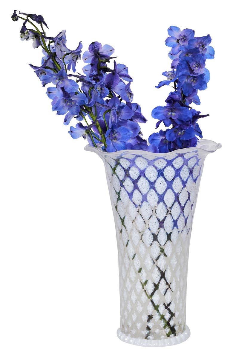 Juliska Trellis Glass Vase, Alternate, color, White