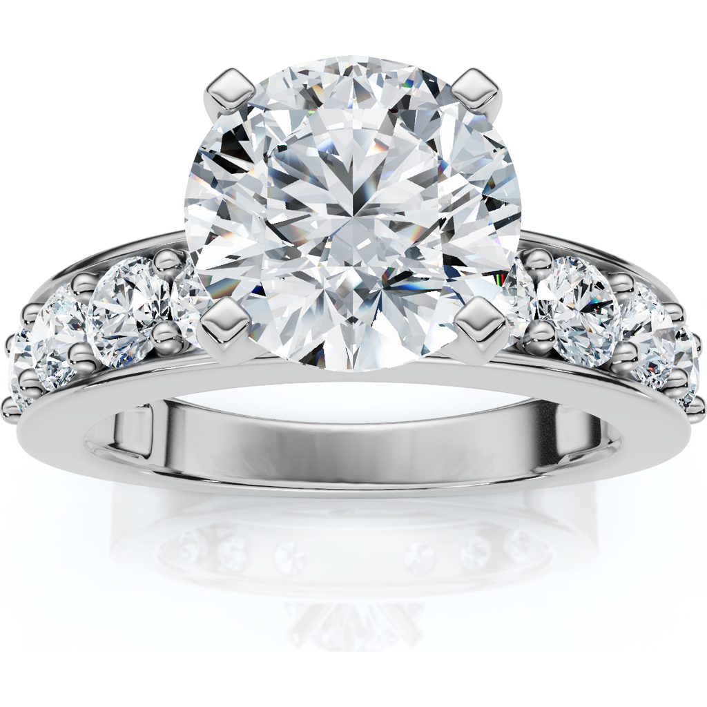 Bliss Diamond Certified 2.90ct Round Diamond Engagement Ring 14k Gold Or Platinum Lab Grown In 14k White Gold