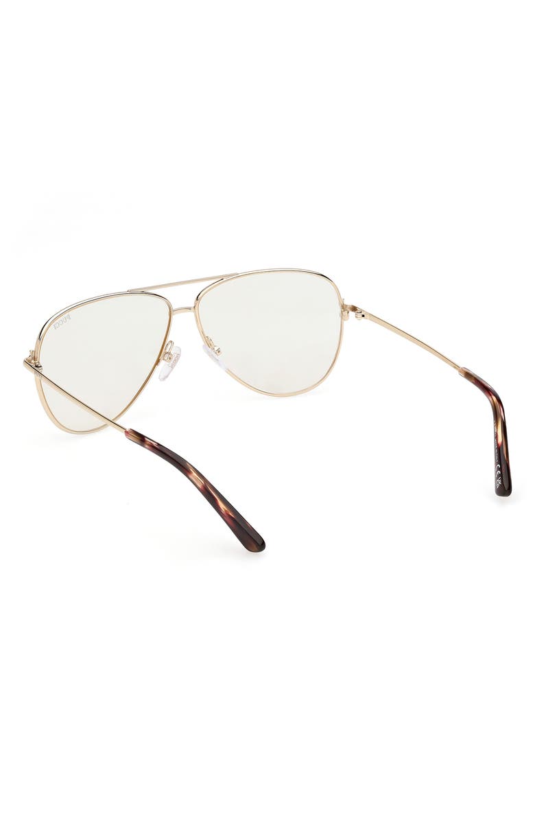 Emilio Pucci 60mm Pilot Sunglasses, Alternate, color, Gold/ Red/ Brown / Neutral