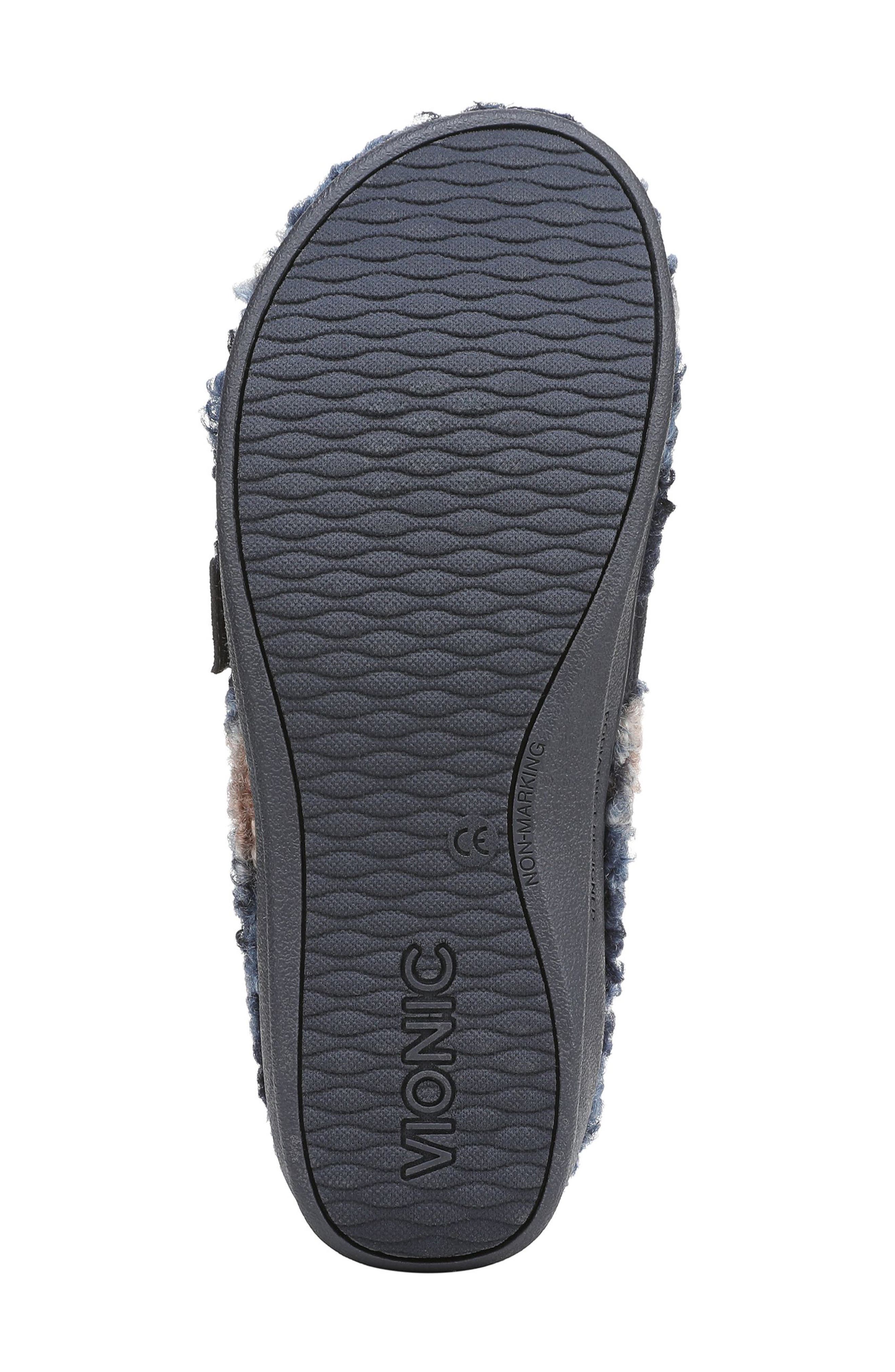 Vionic Imogen Faux Shearling Clog, Alternate, color, Navy Multi