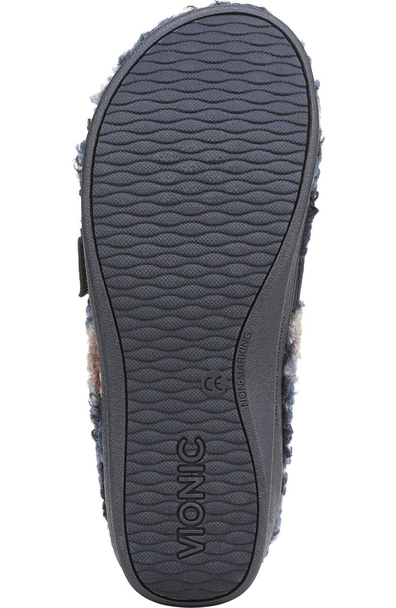 Vionic Imogen Faux Shearling Clog, Alternate, color, Navy Multi