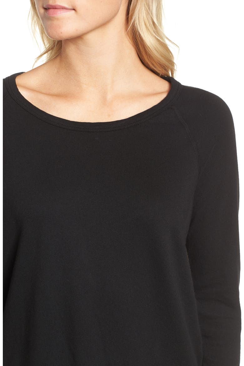 'Vintage' Cotton Raglan Pullover, Alternate, color, BLACK