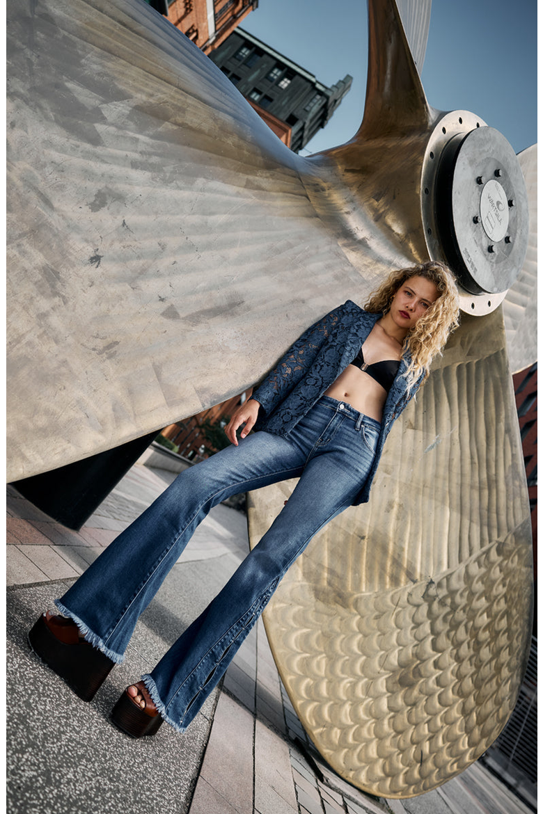 Rila High Rise Flare Jeans, Alternate, color, Medium Wash
