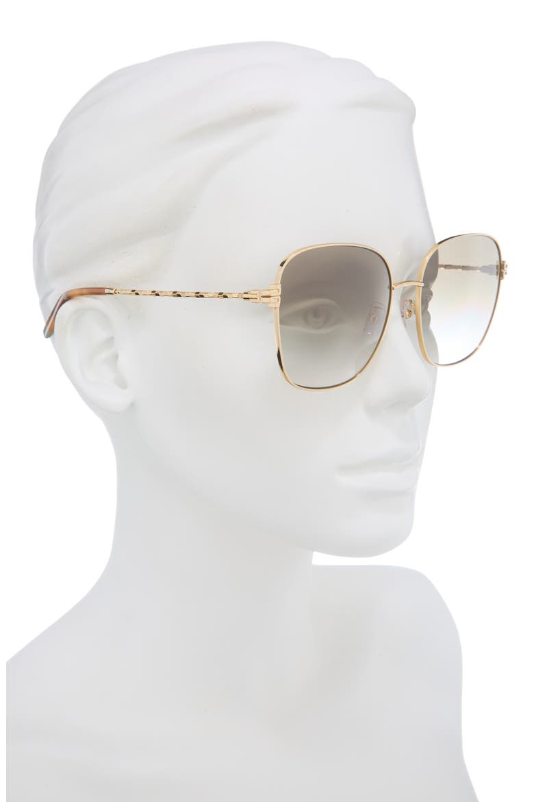 57mm Gradient Square Sunglasses, Alternate, color, DARK GREEN