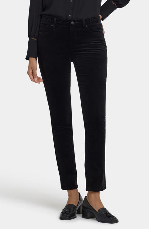 Sheri Slim Fit Velvet Pants
