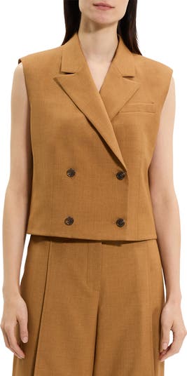 ボトムスその他 Theory Slightly Cropped Double-Breasted Vest With Peak City Twill Double-Breasted Vest | Theory
