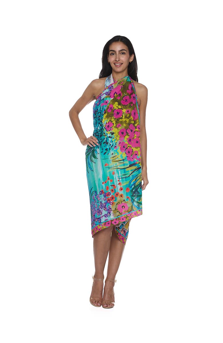 RANEES Pareo Convertible Midi Cover-Up Dress, Alternate, color, Blue