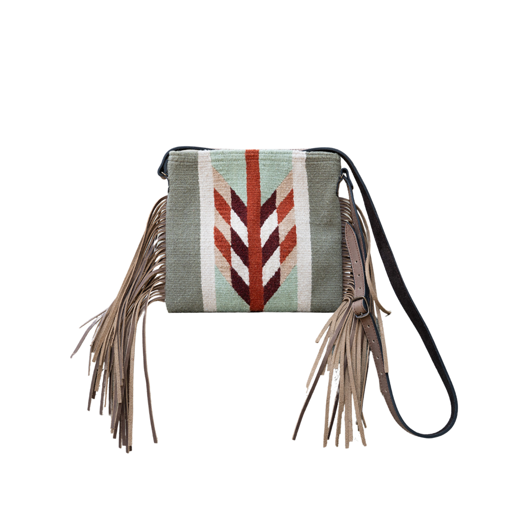 Amasouk Tierra Verde Fringe Crossbody, Main, color, Red