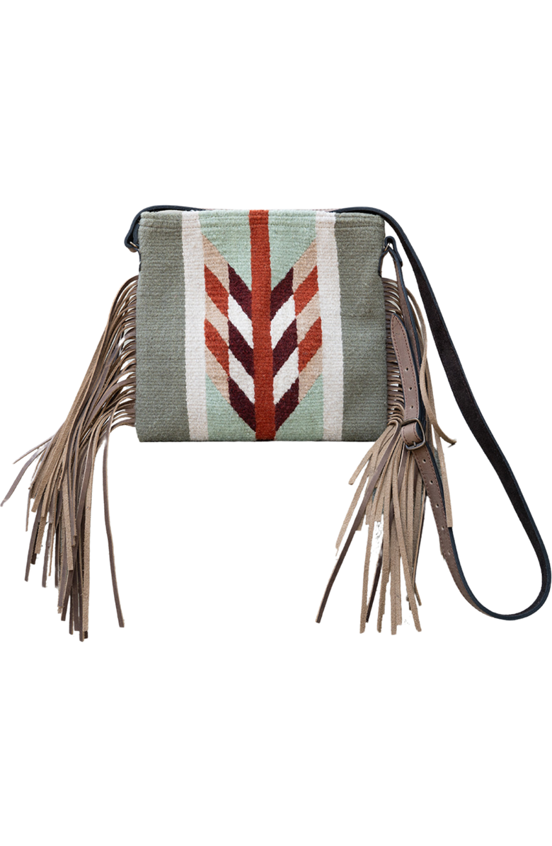Amasouk Tierra Verde Fringe Crossbody, Main, color, Red