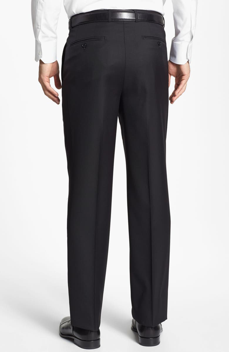 Santorelli Luxury Flat Front Wool Dress Pants, Alternate, color,