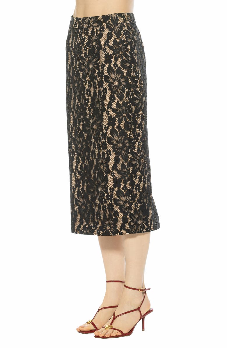 Alexia Admor Taye Lace Midi Pencil Skirt, Alternate, color, Black