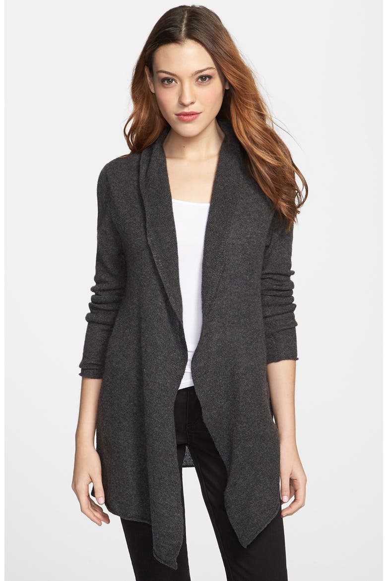 Open Front Cashmere Cardigan, Main, color, CHARCOAL