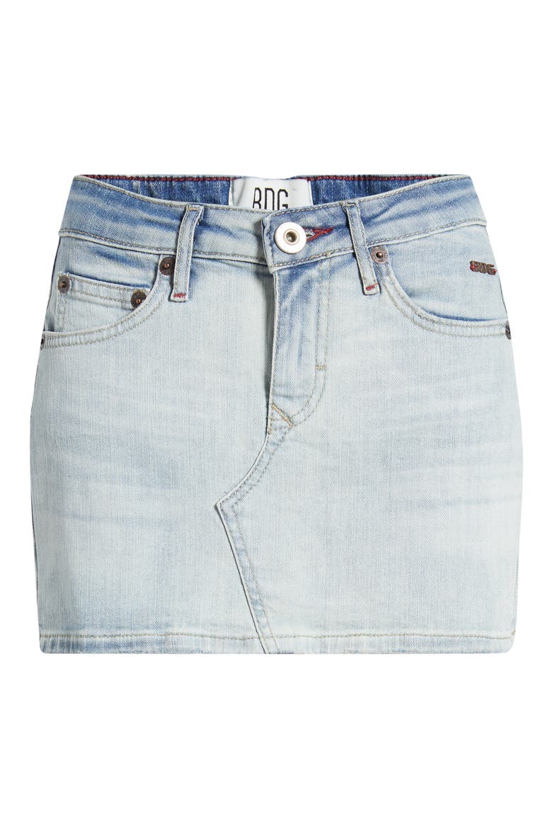 Ultra Denim Miniskirt, Alternate, color, BLEACH