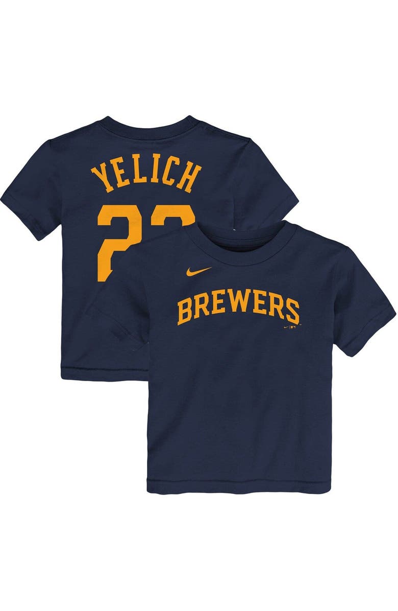 Nike Toddler Nike Christian Yelich Navy Milwaukee Brewers Player Name & Number T-Shirt, Main, color, Navy