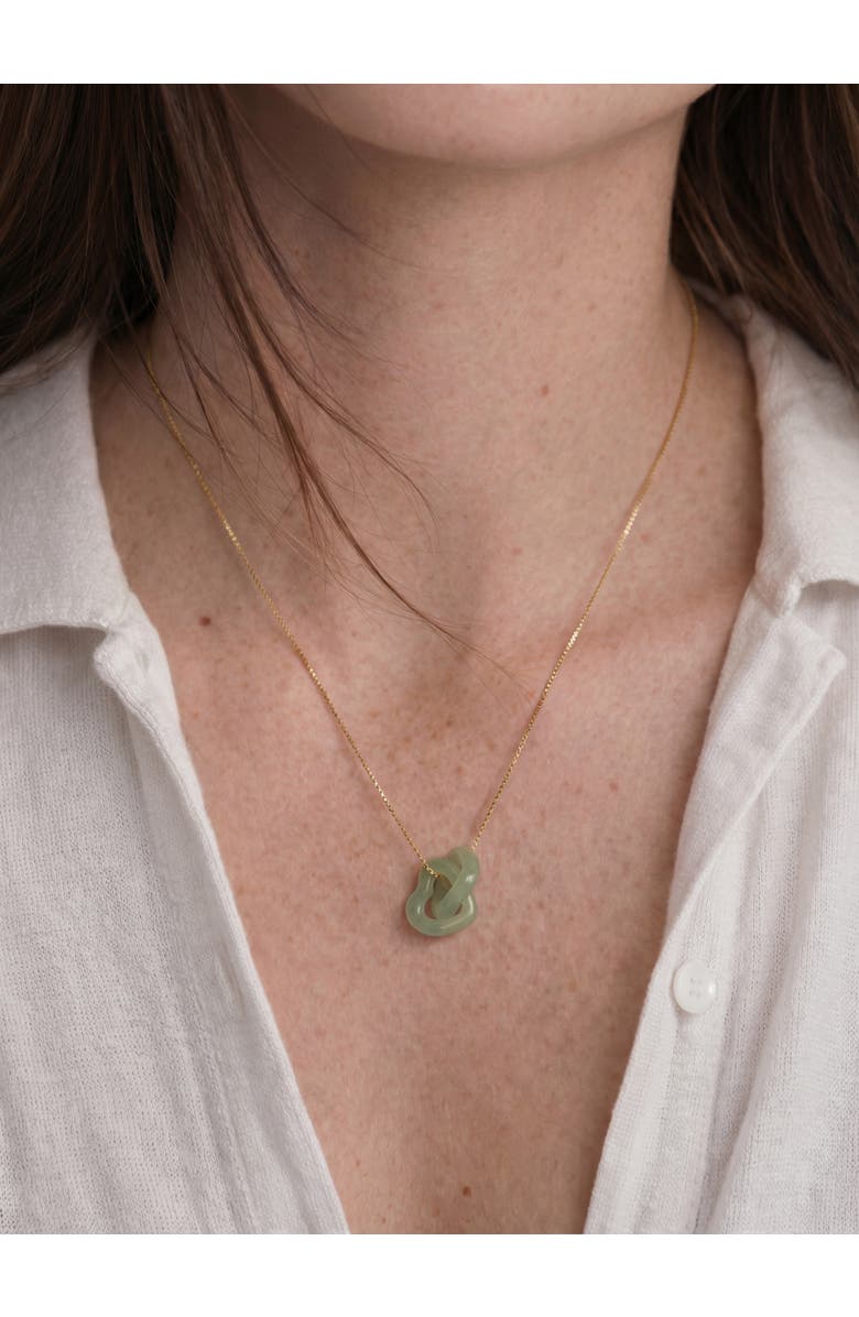 seree The hearts Interlocking jade pendant necklace, Alternate, color, Light Green