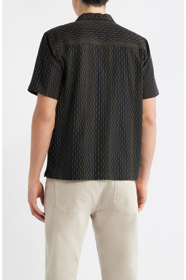 Leland Stripe Camp Shirt, Alternate, color, BLACK