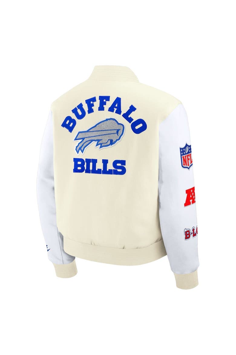 Men's Nike White Buffalo Bills 2025 Rivalries Collection Full-Snap Varsity Jacket, Alternate, color, White