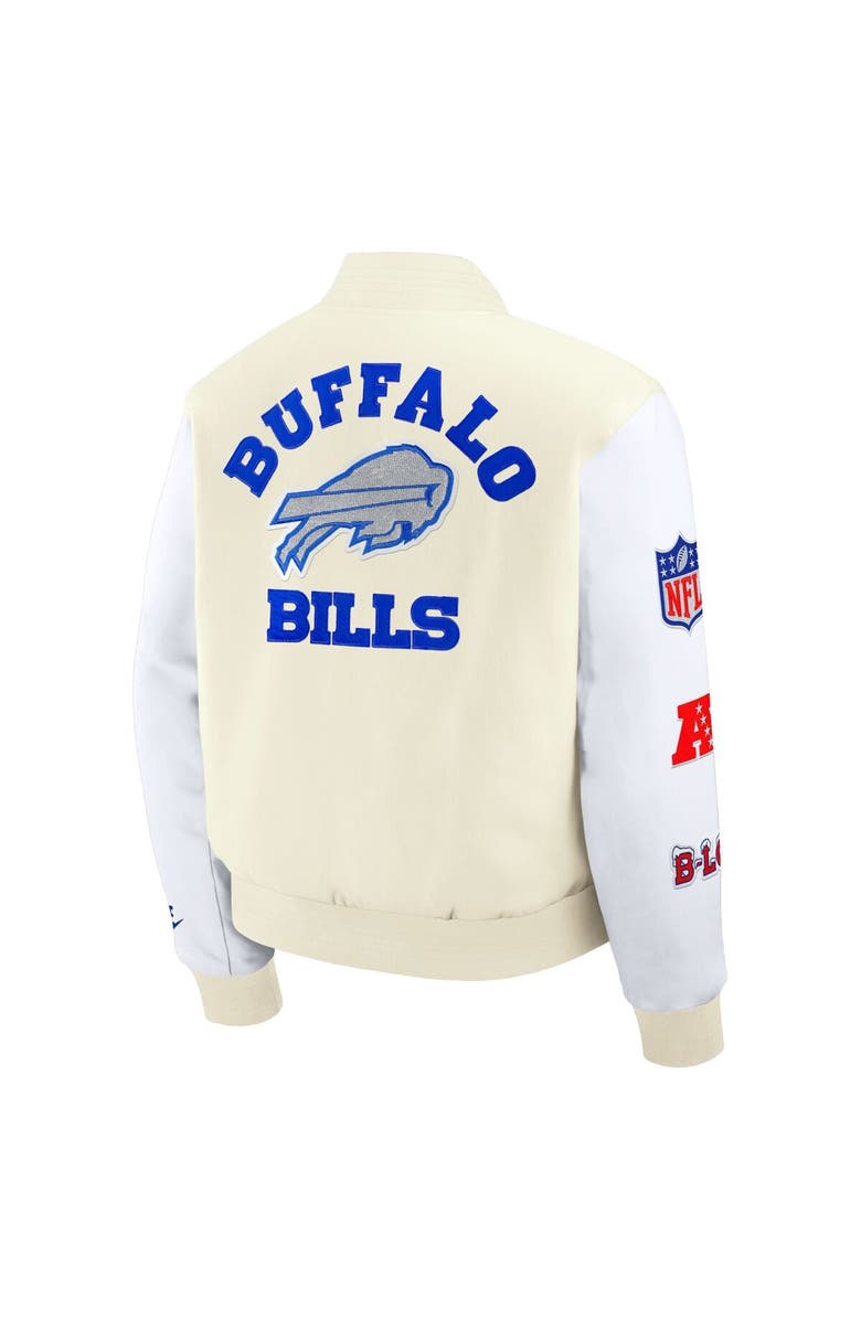 Nike Men's Nike White Buffalo Bills 2025 Rivalries Collection Full-Snap Varsity Jacket, Alternate, color, White
