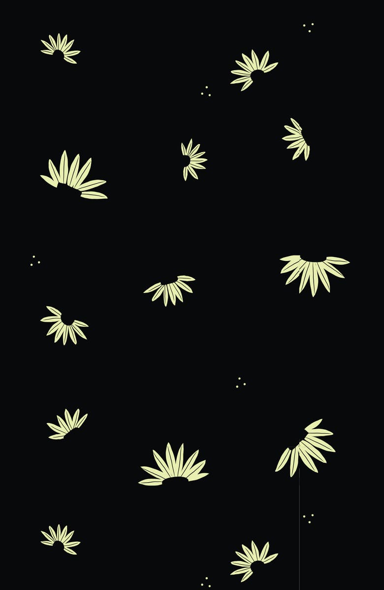 Petit Lem Kids' Floral Print Glow in the Dark Fitted Two-Piece Organic Cotton Rib Pajamas, Alternate, color,