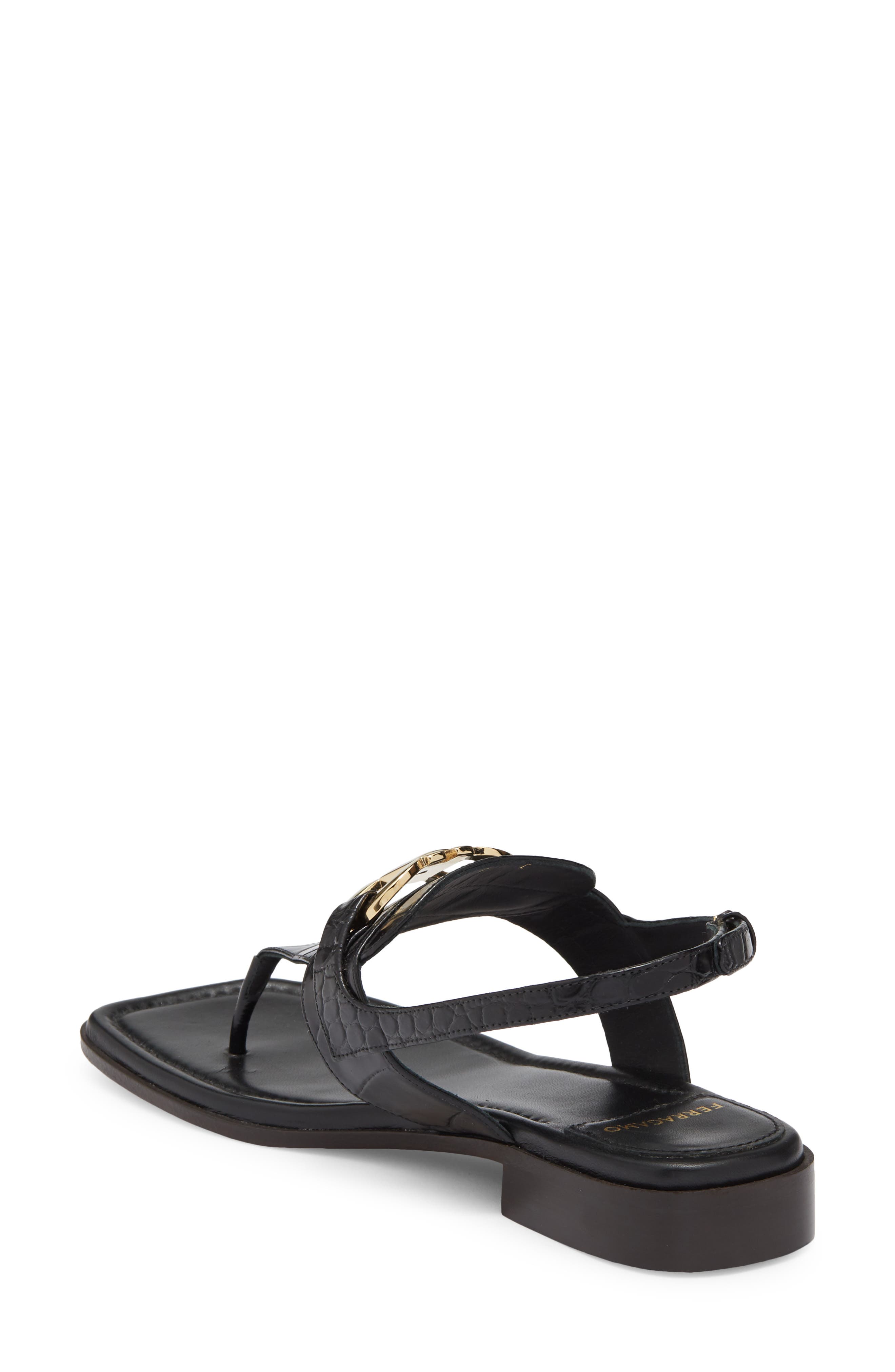 FERRAGAMO Lula Slingback Sandal, Alternate, color, Black