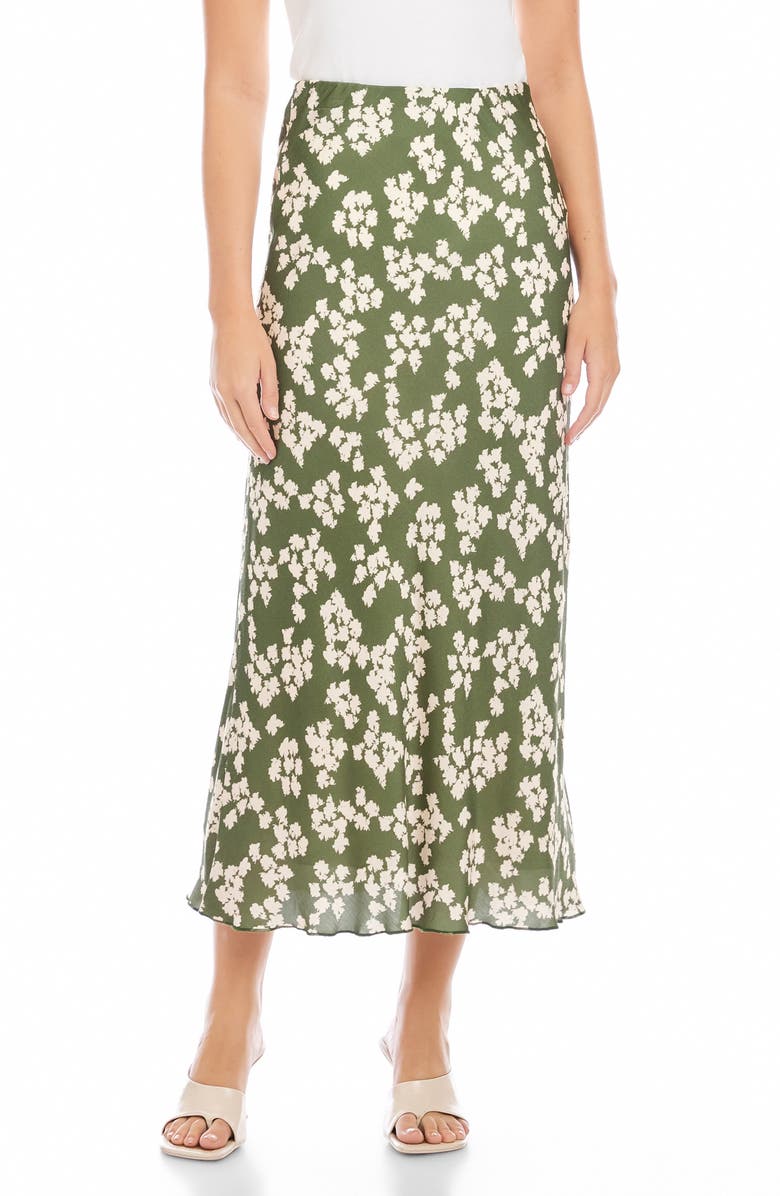 FIFTEEN TWENTY Eva Bias Cut Midi Skirt, Main, color, Print